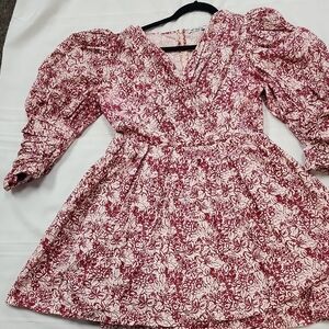 Batsheva Pink Floral Midi Dress